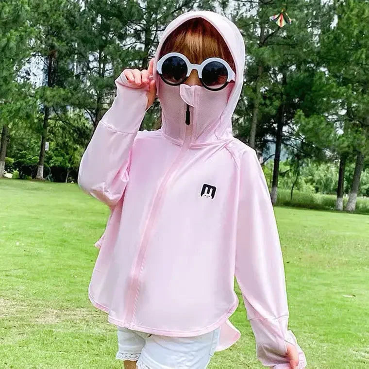 Children's Outdoor Ice Silk Sunscreen Jacket UV Resistant Children's Summer Cycling Sunscreen Jacket Children's Clothing