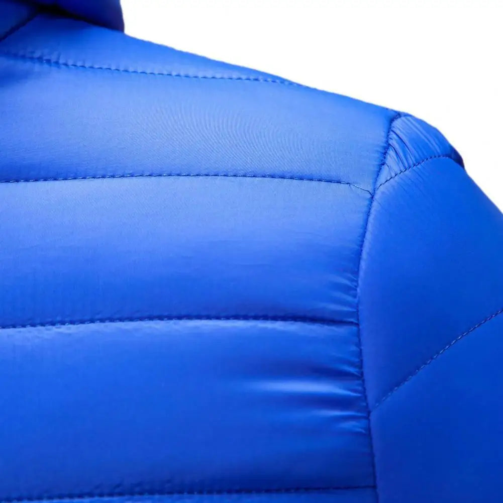 Winter Men Coat Hooded Cotton Padded Warm Windproof Parka Cotton-padded Zipper Closure Lightweight Male Down Coat Sports Clothes