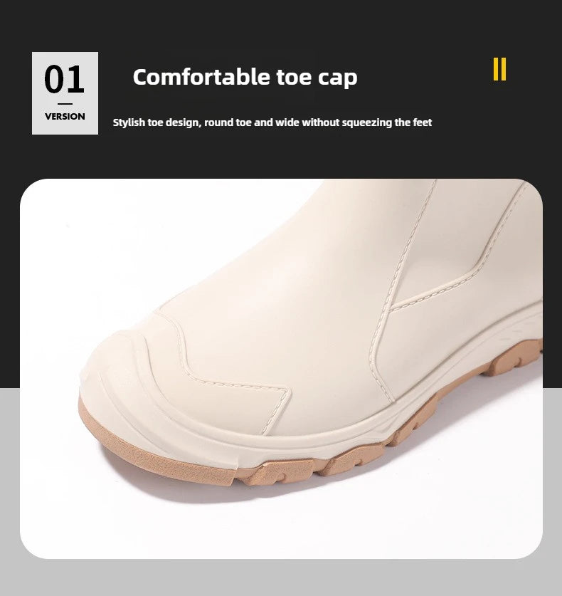 Botas de lluvia para hombre, ideales para primavera y otoño. Botas de goma resistentes e impermeables. Botas de lluvia de invierno con forro polar para hombre. Tallas grandes. Calzado de protección laboral.