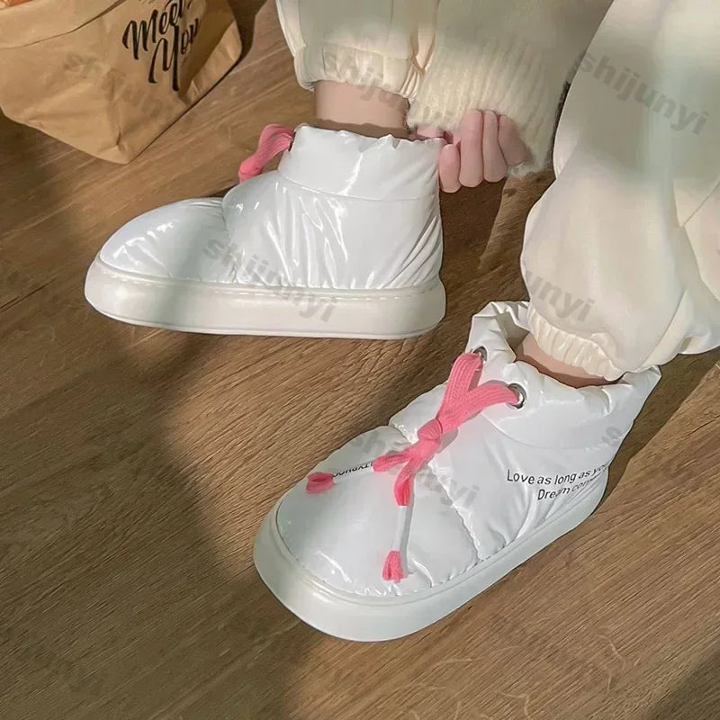 Women New Warm Snow Boots Women Waterproof Winter Sports Cotton Boots Comfortable Thick Bottom Plush Lining Cotton Padded Shoes