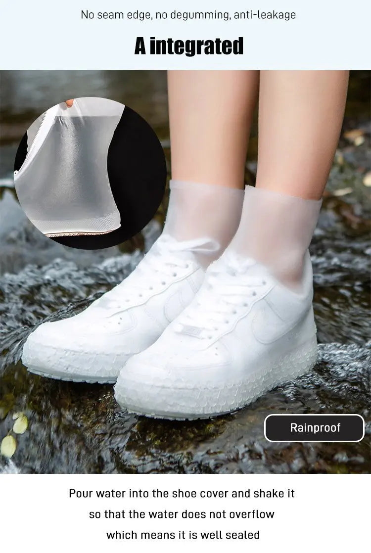 Outdoor Antislip Rain Shoes Shoe Covers Reusable Fashion Waterproof One Size Shoes Protectors Wearable Midcalf Rain Shoes Covers