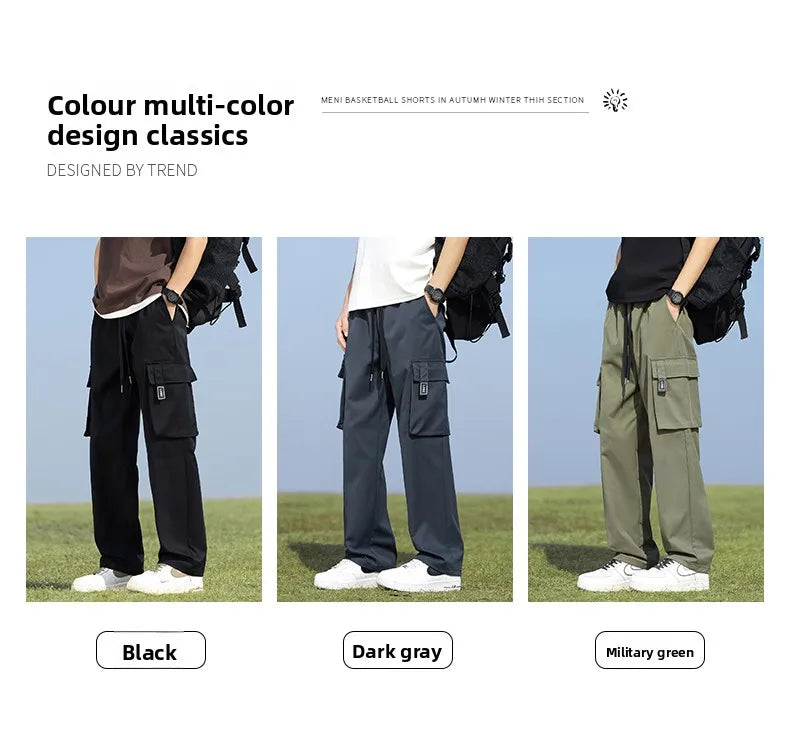 Youth Fashion Trend High-quality Outdoor Sports Leisure Workwear Long Pants Comfortable Breathable Leg Tied Straight Leg Pants