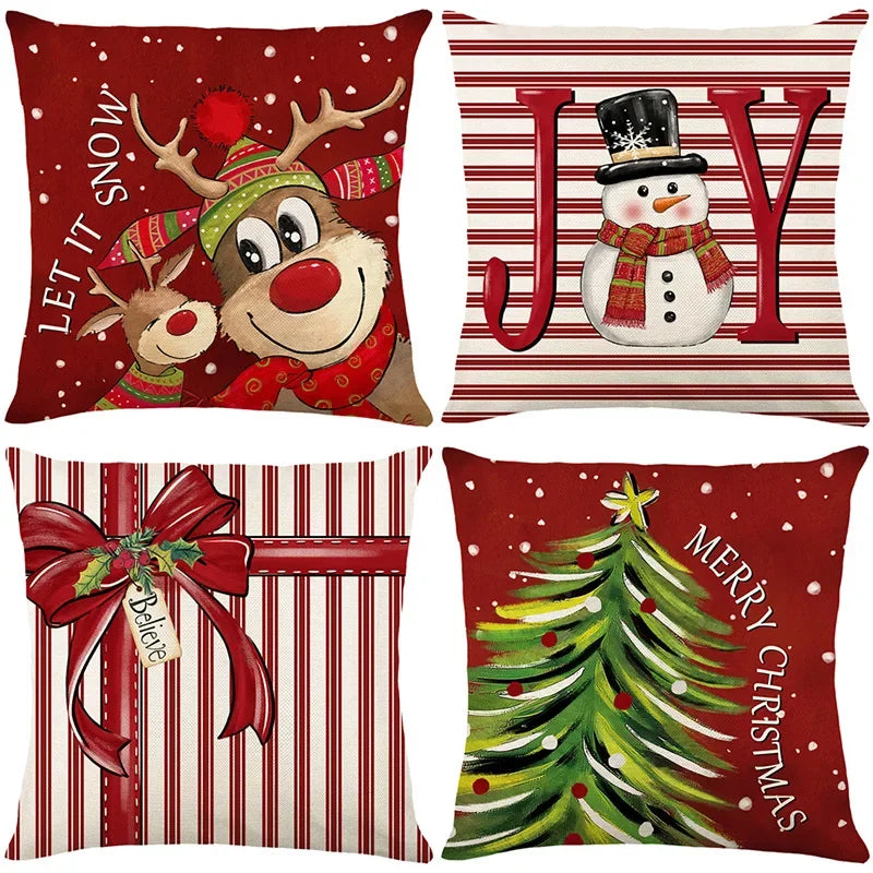 45cm Christmas Decorations Christmas Cushion Cover Pillowcase 2024 for Home Ornament Xmas New Year Christmas Decor 2025 home