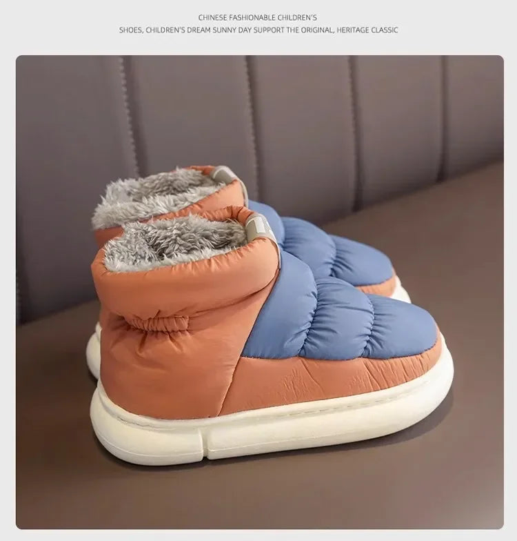 Bottes de neige pour hommes et femmes, chaussures d'hiver confortables et épaisses en coton, imperméables et antidérapantes, chaussures plates décontractées pour l'extérieur