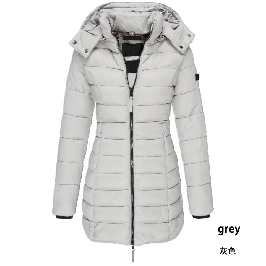 Winter Korean New Women's Cotton Padded Clothes Women's Medium Long Slim Cotton Padded Jacket Warm Down Cotton Padded Jacket