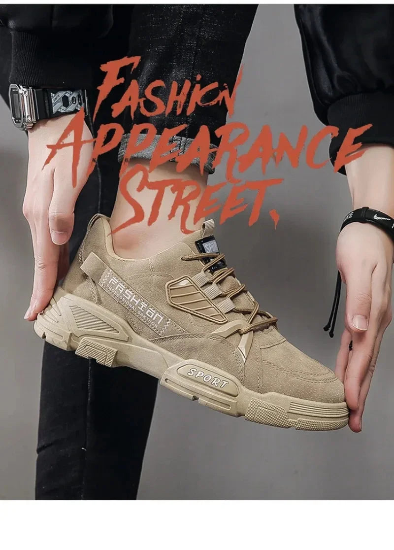 Zapatillas altas de plataforma para hombre - Botines de invierno con cordones, antideslizantes y cómodos, ideales para el trabajo. Tallas 39-44.