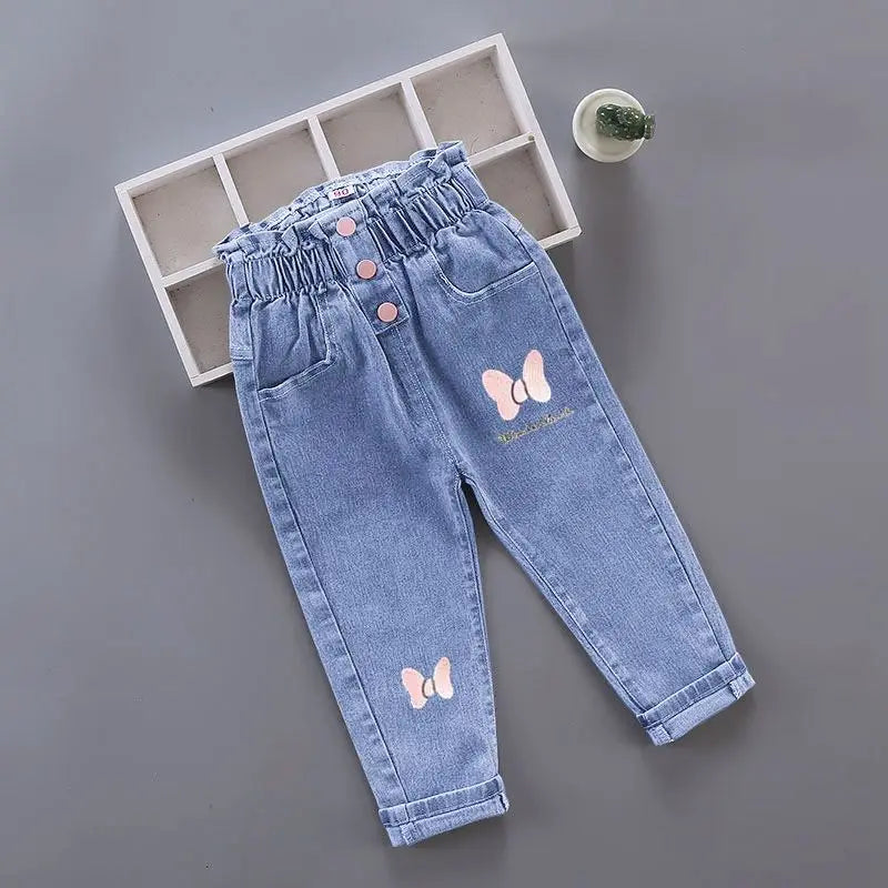 Pantalons pour filles, vêtements pour enfants, jeans pour enfants, pantalons en denim de cow-boy, vêtements de mode printemps-automne, streetwear décontractés, Harajuku