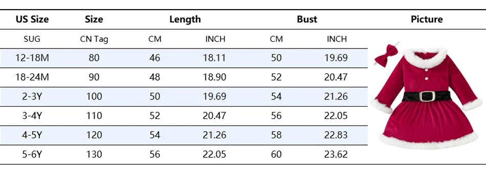 Children Christmas Party Dress Velvety with Fluffy Trim Hooded V-Neck Xmas Gown with Waist Bow Girl Red Christmas Dress