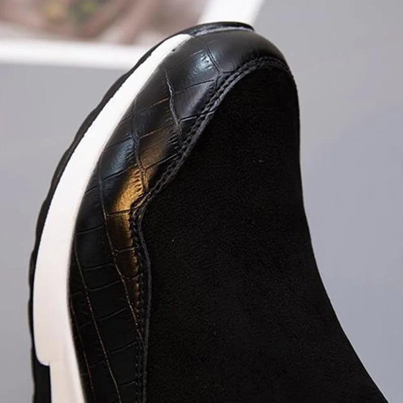 SyfIyno New Women's Fashion Winter Shoes Women's Warm Boots Girls' Platform Snow Shoes Women's Wedge High Heels Large Size 35-43