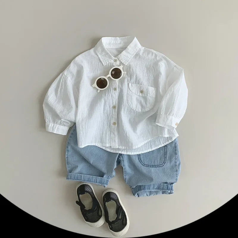 Pantalones vaqueros finos para niños de 1 a 5 años, primavera y verano, holgados e informales, a la moda, para niñas.
