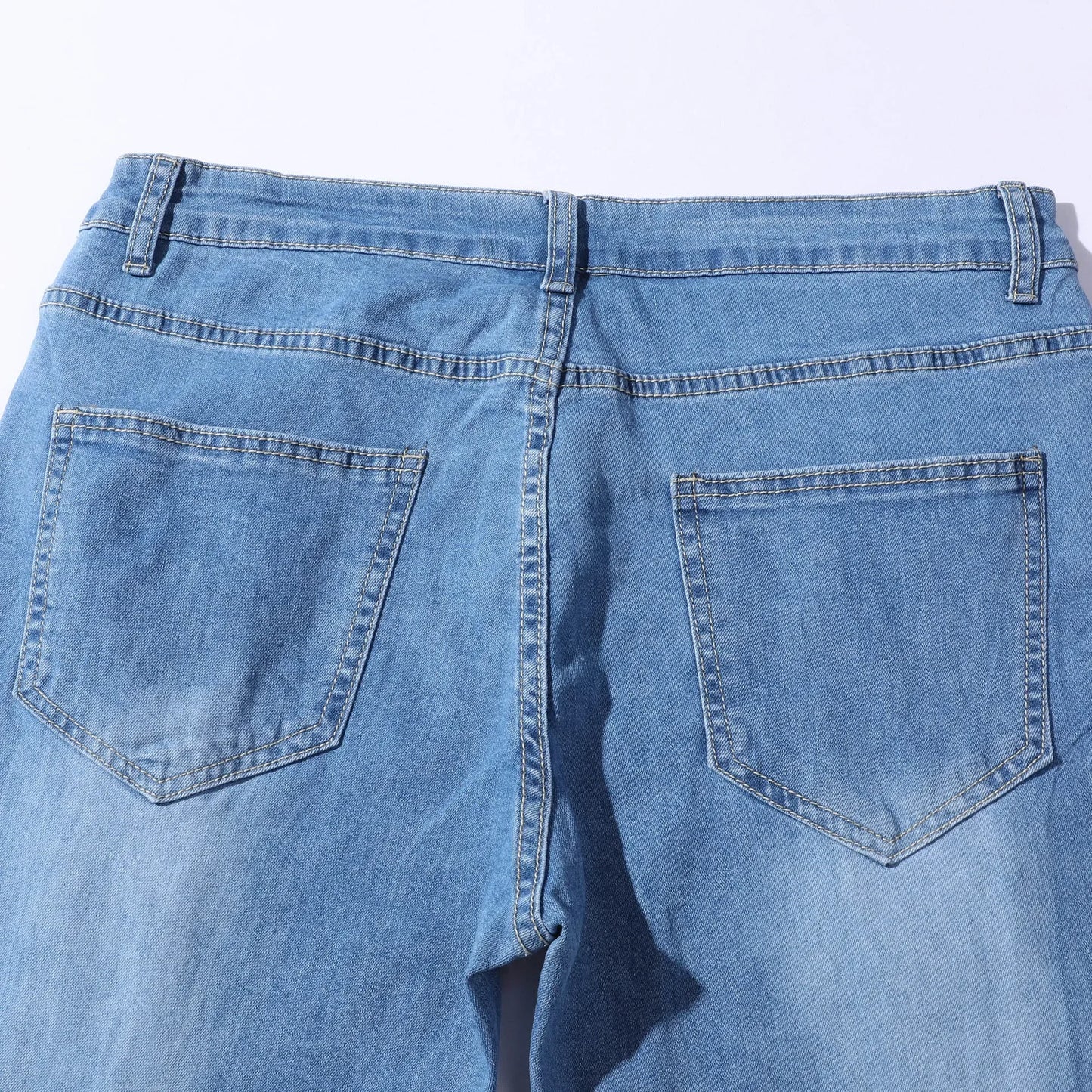 Punk Denim Pants Men Jeans Skinny Ripped Hole Patchwork Slim Pencil Denim Hip Pop Trousers Autumn Plus Size Streetwear Men's