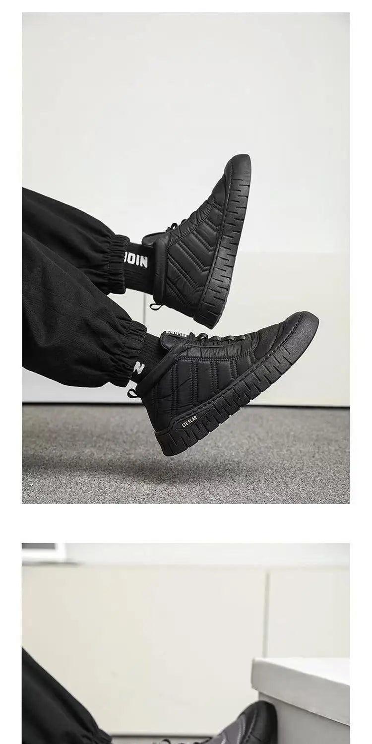 Winter Cotton Shoes Men's New Cotton Boots Outdoor Cold Resistant Men's Shoes Anti Slip Snow Boots Thick Warm Casual Shoes