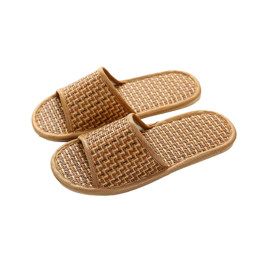 1 Pair Hotel Indoor Bamboo Slipper Women Men Casual Open Toe Sandal