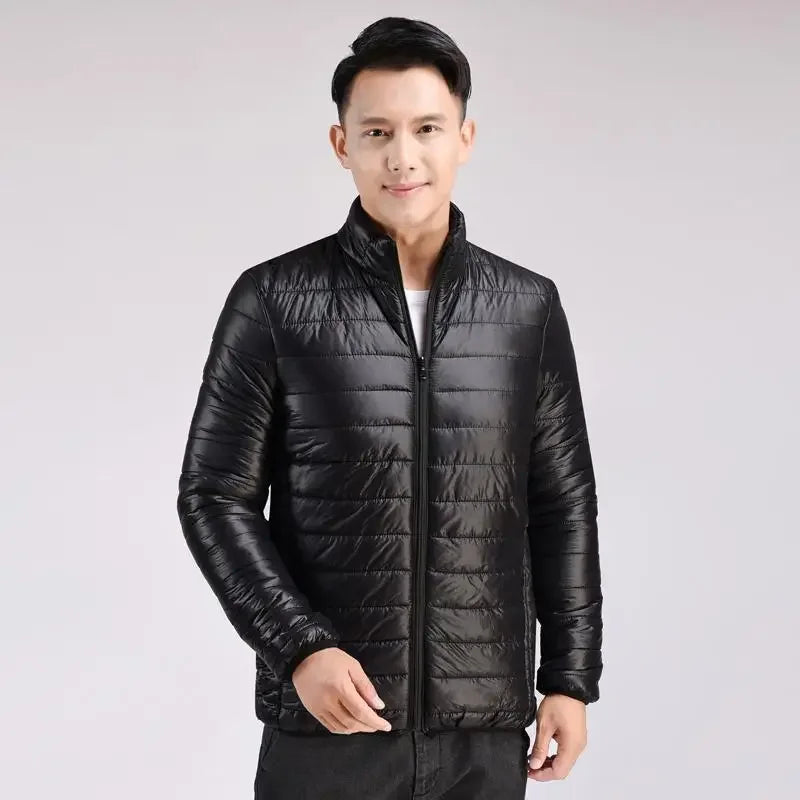 Trendy Men's Cropped Winter Jacket Lightweight Down Cotton Stand Collar Warm Casual Style Korean Version Thickened For Parkas