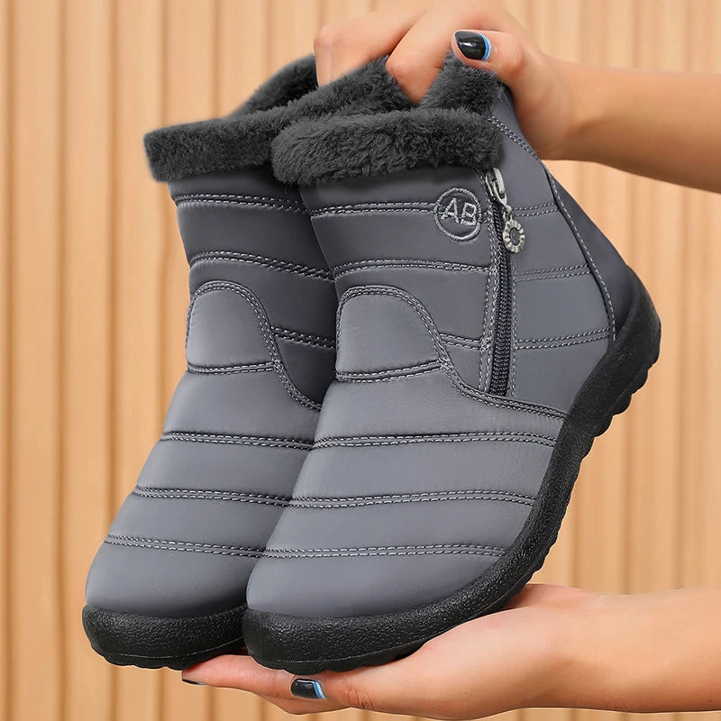 Snow Women Boots Comfortable Women's Boots Waterproof Women Shoes Zipper Shoes Woman Soft Fur Women's Winter Boots Botas Mujer