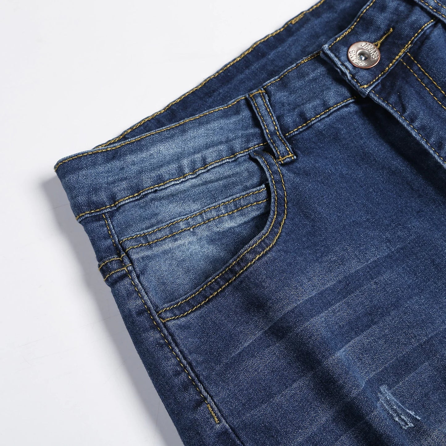 2025 New Fashion Street Style Ripped Skinny Jeans Men Vintage wash Solid Denim Trouser Mens Casual Slim fit pencil denim Pants