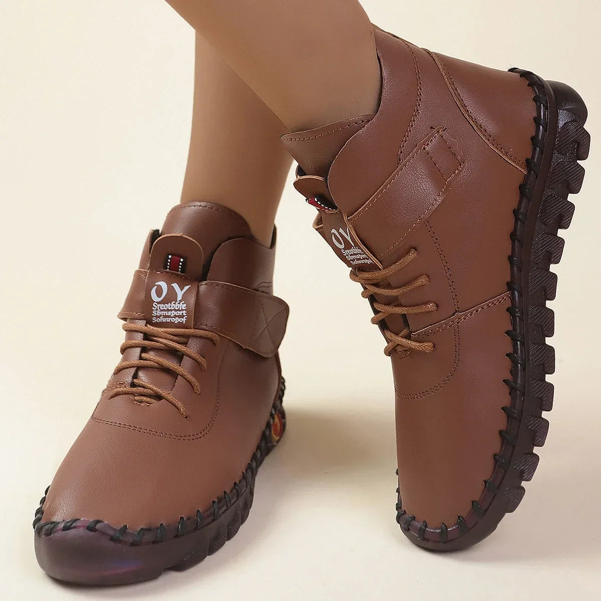 New Fur Thick Boots Women Short Leather Boots Women's Furry Orthopedic Shoes Women Winter Waterproof Snow Boots Botas Mujer