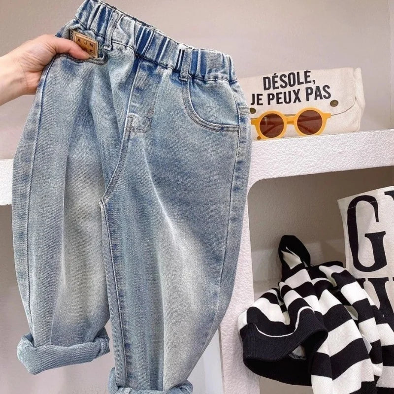 Boys Girl Hole Jeans Pants Excellent Quality Cotton New Casual Children Trousers Baby Toddler Comfortable Kids Clothes Children