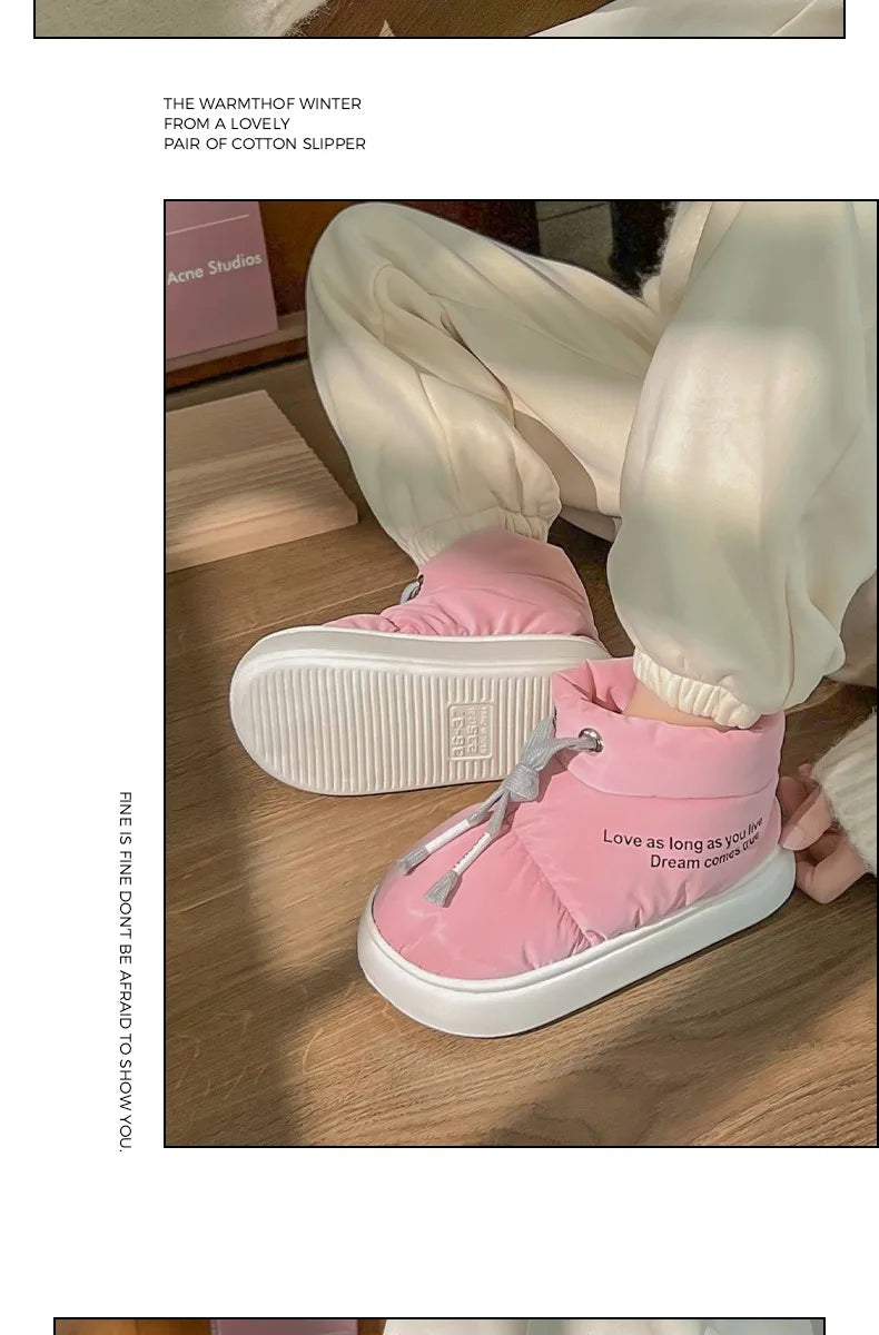 Women New Warm Snow Boots Women Waterproof Winter Sports Cotton Boots Comfortable Thick Bottom Plush Lining Cotton Padded Shoes