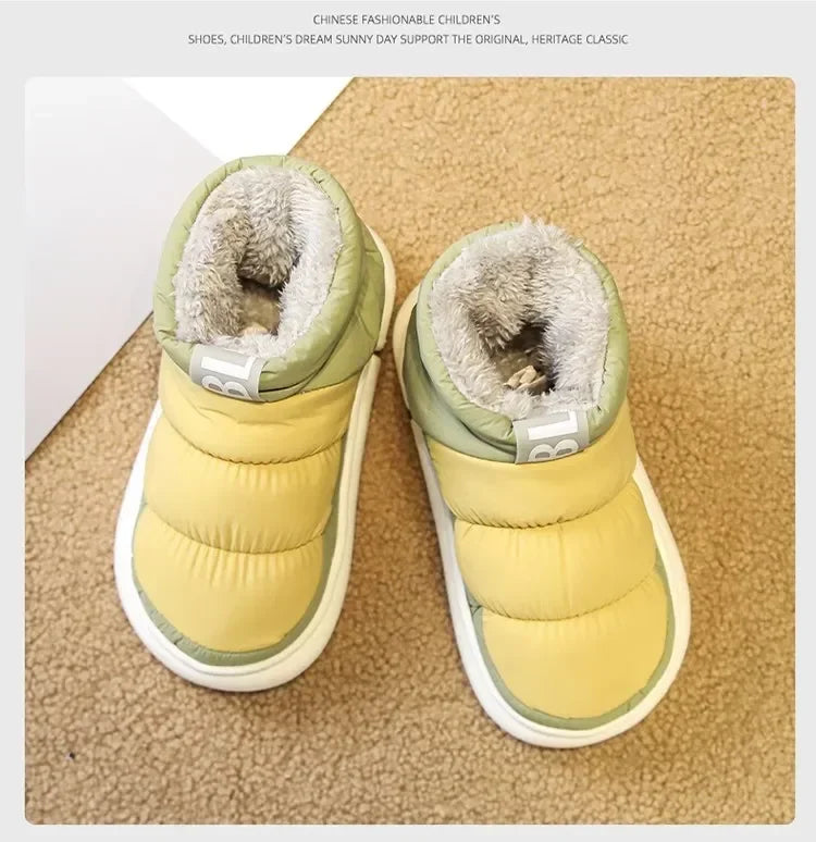 Bottes de neige pour hommes et femmes, chaussures d'hiver confortables et épaisses en coton, imperméables et antidérapantes, chaussures plates décontractées pour l'extérieur