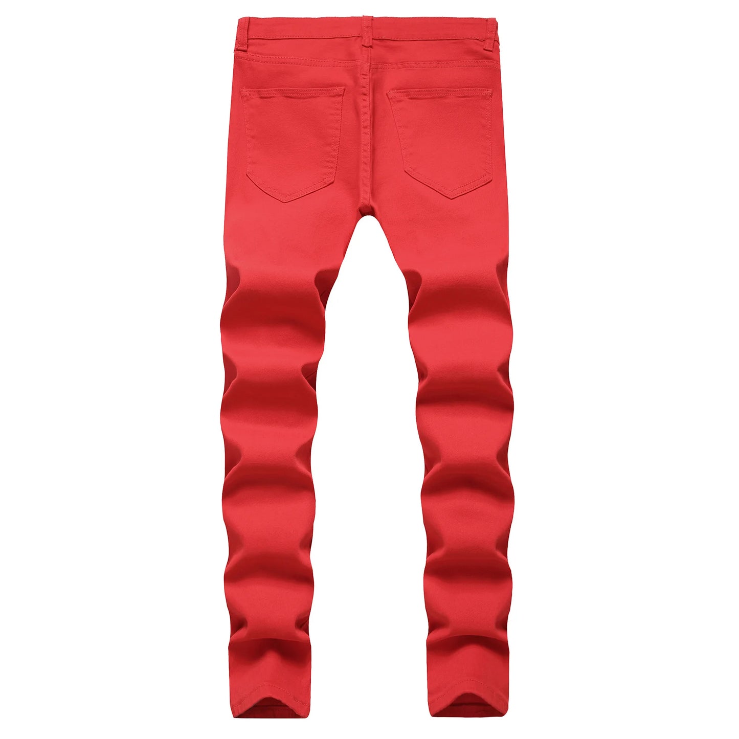 Denim Pencil Ankle Length Pants Men Jean Ripped Washed Zipper Fly Hole Jeans Skinny Solid Pockets High Street Distressed