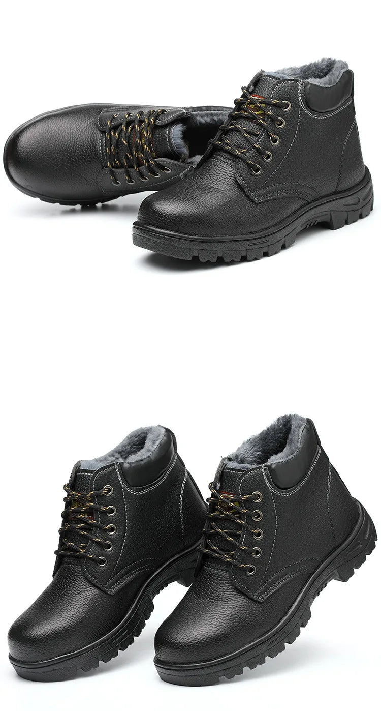 Botas de seguridad para hombre, indestructibles, con puntera de acero, impermeables, resistentes al desgaste y a los impactos.