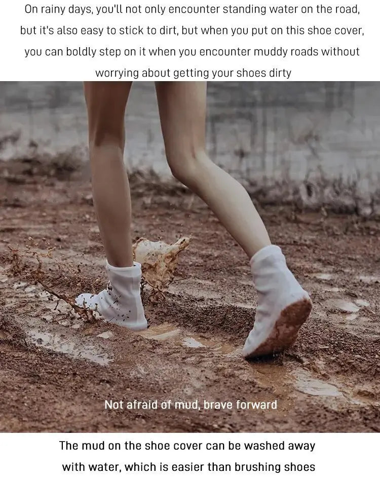 Outdoor Antislip Rain Shoes Shoe Covers Reusable Fashion Waterproof One Size Shoes Protectors Wearable Midcalf Rain Shoes Covers