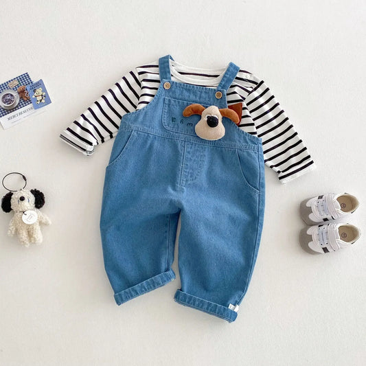 Cartoon Overalls for Boys 0-6 Years - Spring Collection, Soft Denim Jeans - Korean Baby Fashion