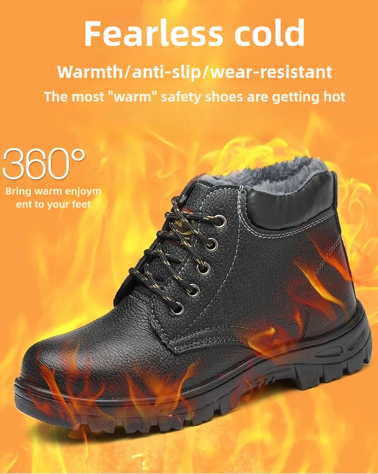 Botas de seguridad para hombre, indestructibles, con puntera de acero, impermeables, resistentes al desgaste y a los impactos.