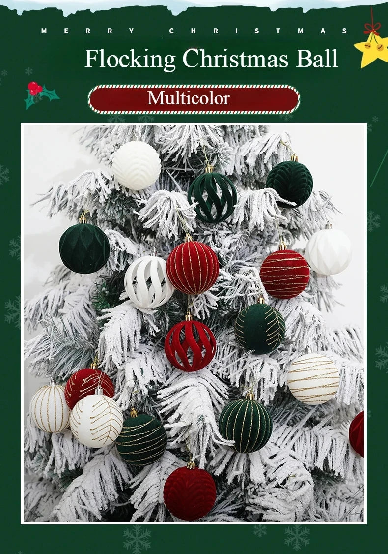 12/16 piezas de adornos navideños de bolas de color rojo vino de 6 cm, con efecto nevado, para árbol de Navidad, fiestas, Año Nuevo, esferas navideñas colgantes.