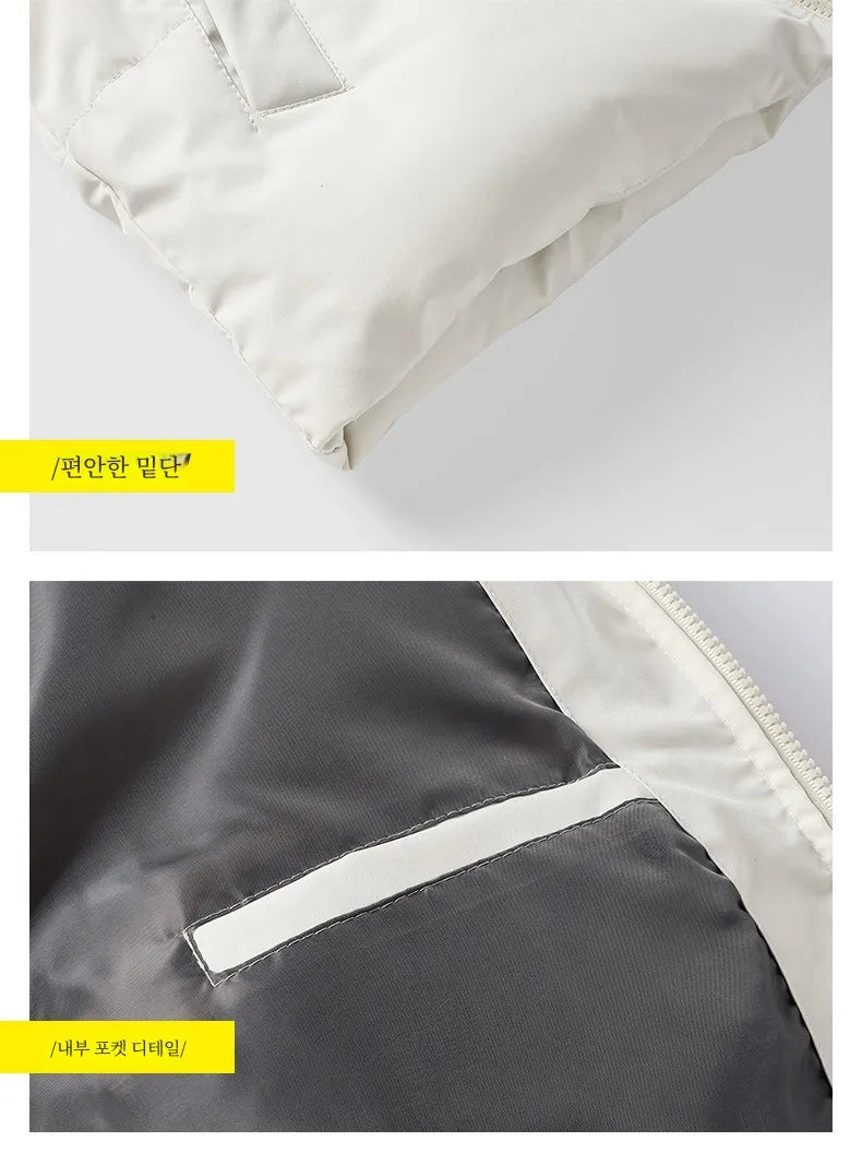 Down Jacket Cotton-padded Clothes Winter Thickened Cotton-padded Coat New Men And Women Couple Chopsticks Casual Youth Warm O...