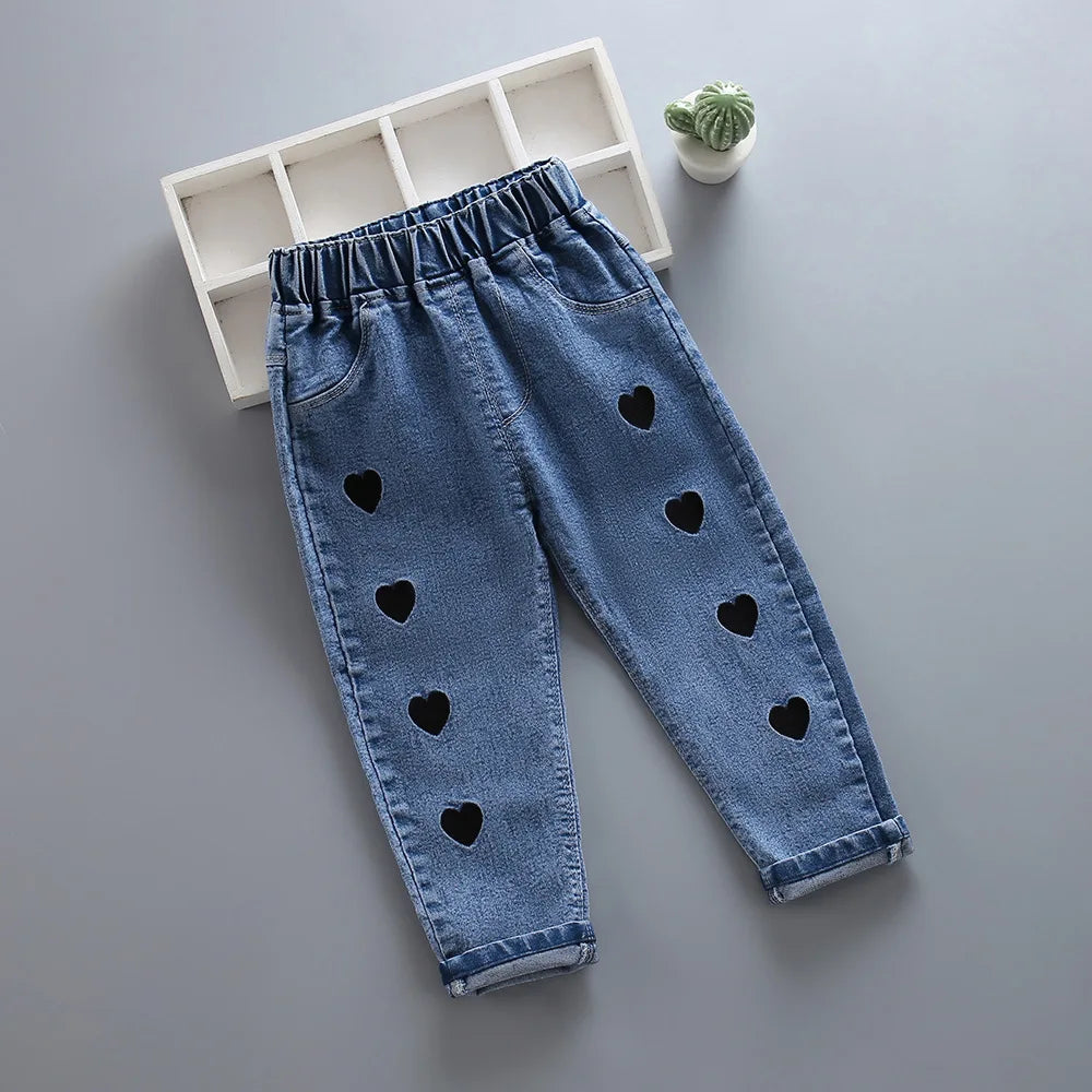 Pantalons pour filles, vêtements pour enfants, jeans pour enfants, pantalons en denim de cow-boy, vêtements de mode printemps-automne, streetwear décontractés, Harajuku