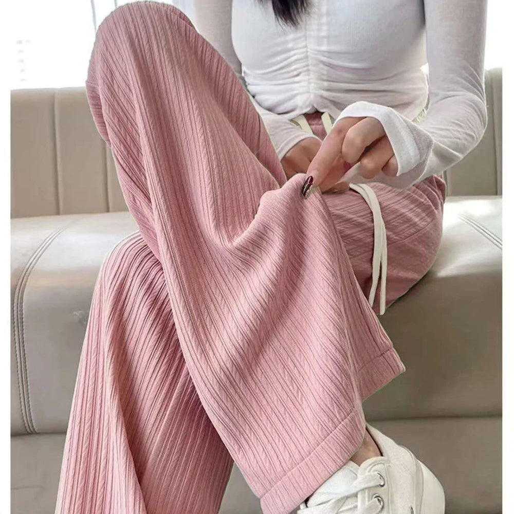 2023 New Spring And Winter Wide-leg Jeans Women Loose Straight Leg All Draped Trousers Students High-waisted Nine-point Pants