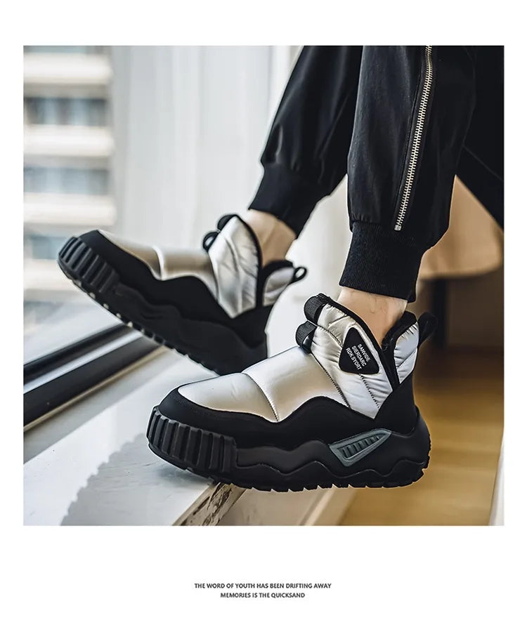 Winter men's thick-soled high-top cold-resistant snow boots, piled and thickened warm cotton shoes, non-slip men's boots