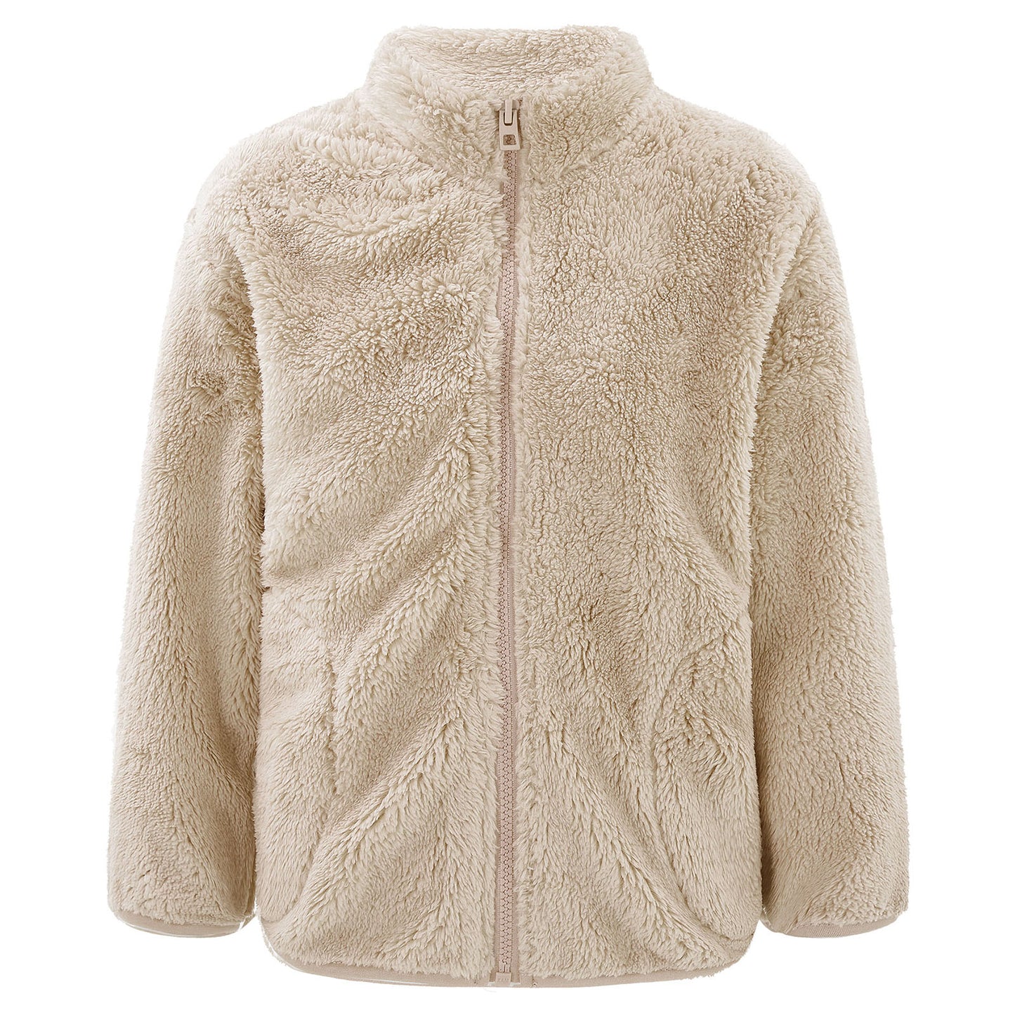 2022 Autumn Winter Girls Boys Casual Soft Warm Long Sleeve Coat Baby Kids Children Fleece Jacket Plush Zipper Closure Outerwear