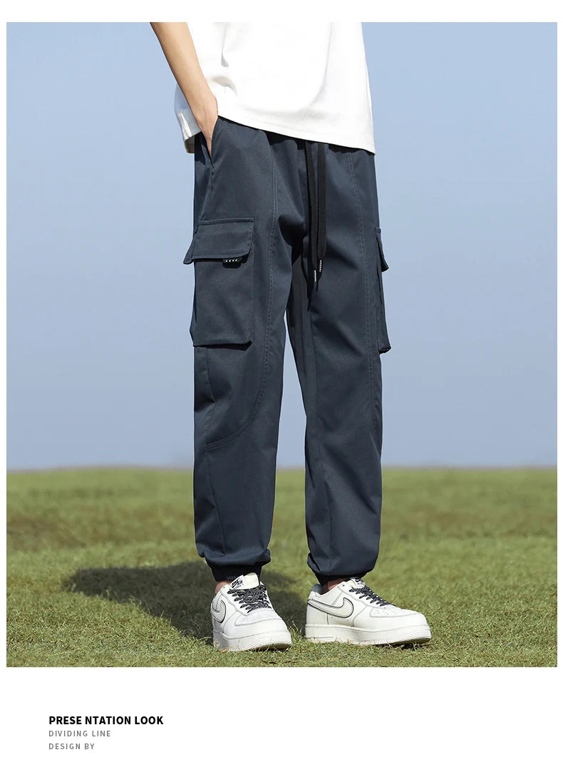 Youth Fashion Trend High-quality Outdoor Sports Leisure Workwear Long Pants Comfortable Breathable Leg Tied Straight Leg Pants