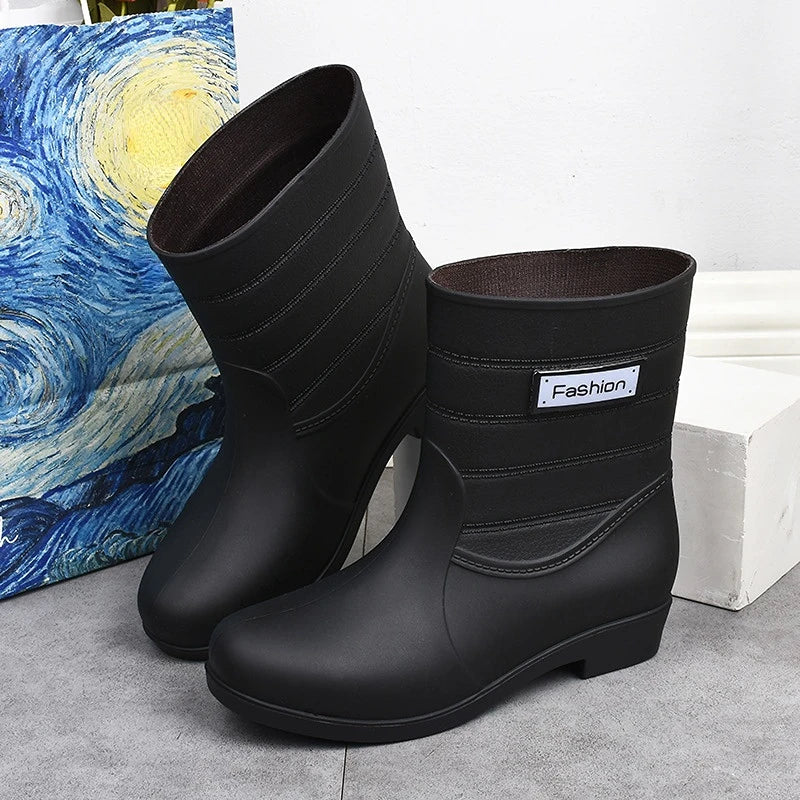 Rubber Boots for Women Rain Shoes Comfort Slip-on Waterproof Galoshes Woman Garden Water Shoes Rubber Rain Boots Botas De Lluvia