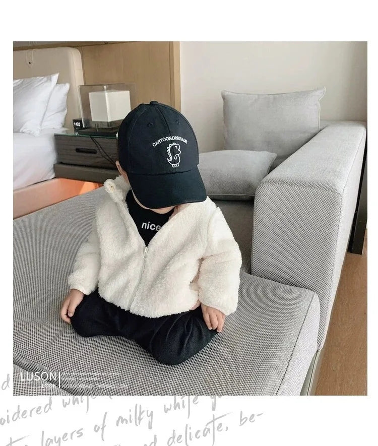 1pcs Boys Girls Autumn Coat Children Winter Thermal Fleece Jacket Kids Coats Double Sided Velvet Outerwear Baby Warm Clothes