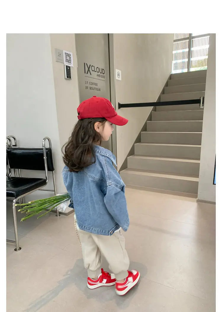 Fashion Kids Denim Jacket For Girls Coat Spring Autumn Children Outerwear Baby Casual Jackets Costume 4-12 Year