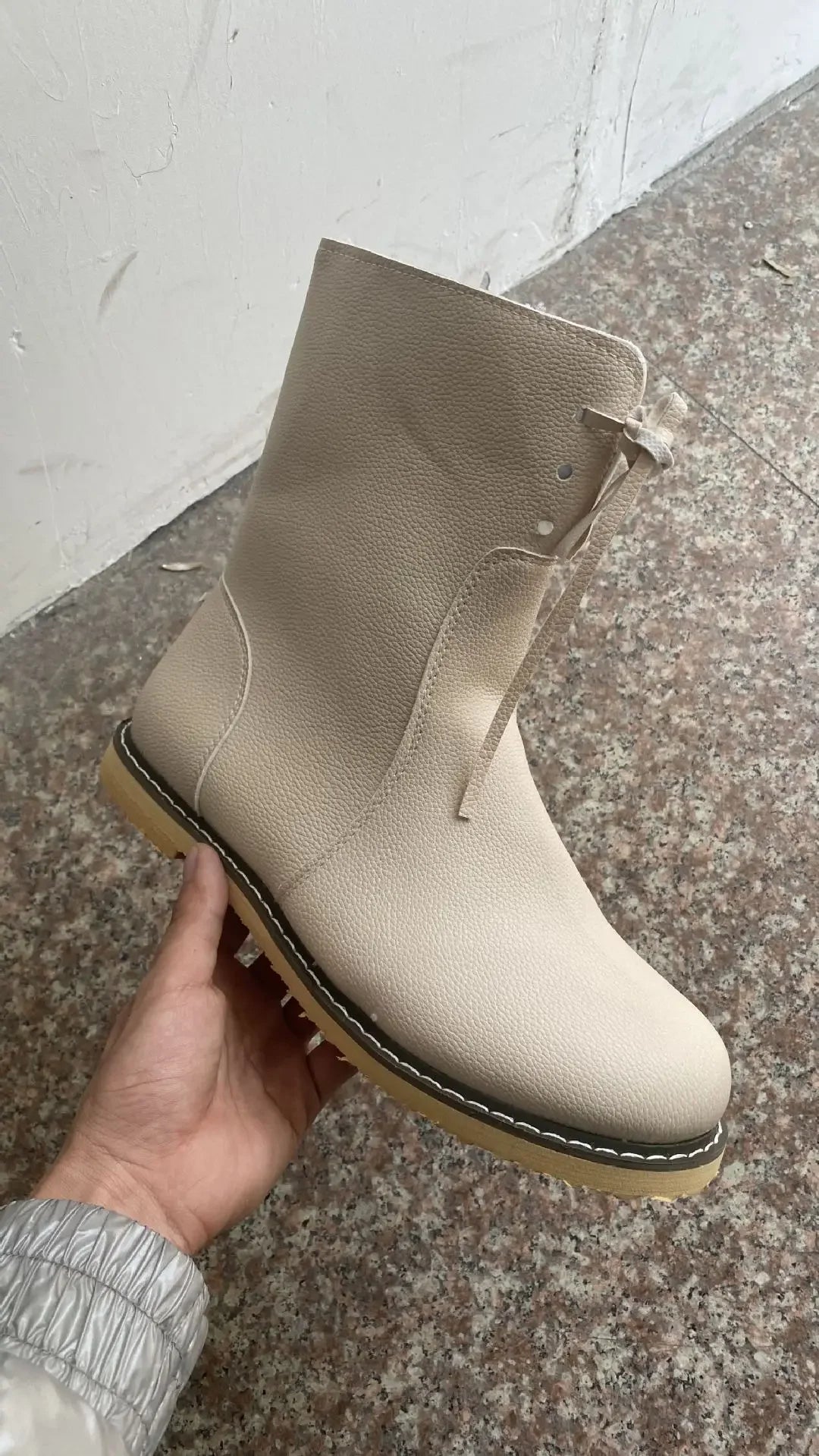 Women's Winter Boots New PU Leather Women Boots Comfortable Flat Fleece Warm Shoes Women's Ankle Boots Female Footwear