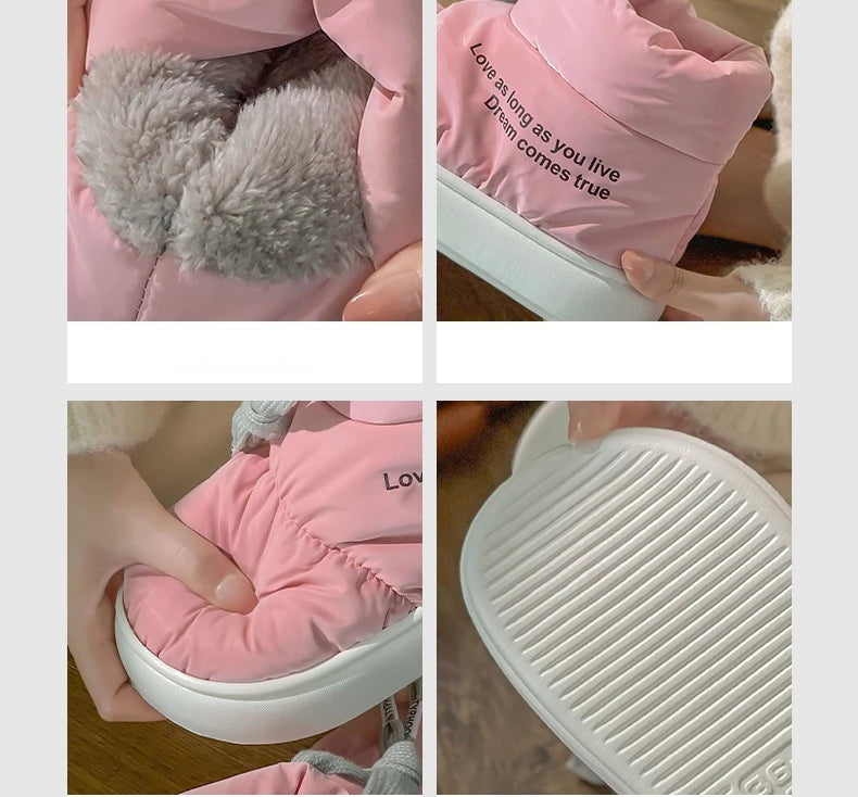 Women New Warm Snow Boots Women Waterproof Winter Sports Cotton Boots Comfortable Thick Bottom Plush Lining Cotton Padded Shoes