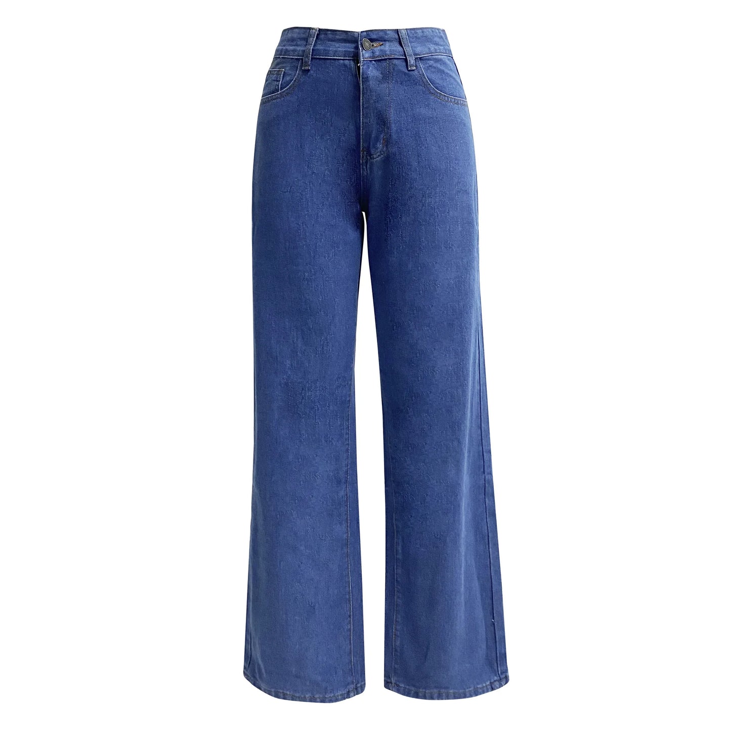Straight High Waist Jeans Women 2024 New Leg Pockets Basics Ankle Length Pants Y2k Denim Trousers Vintage Blue Washed Jeans