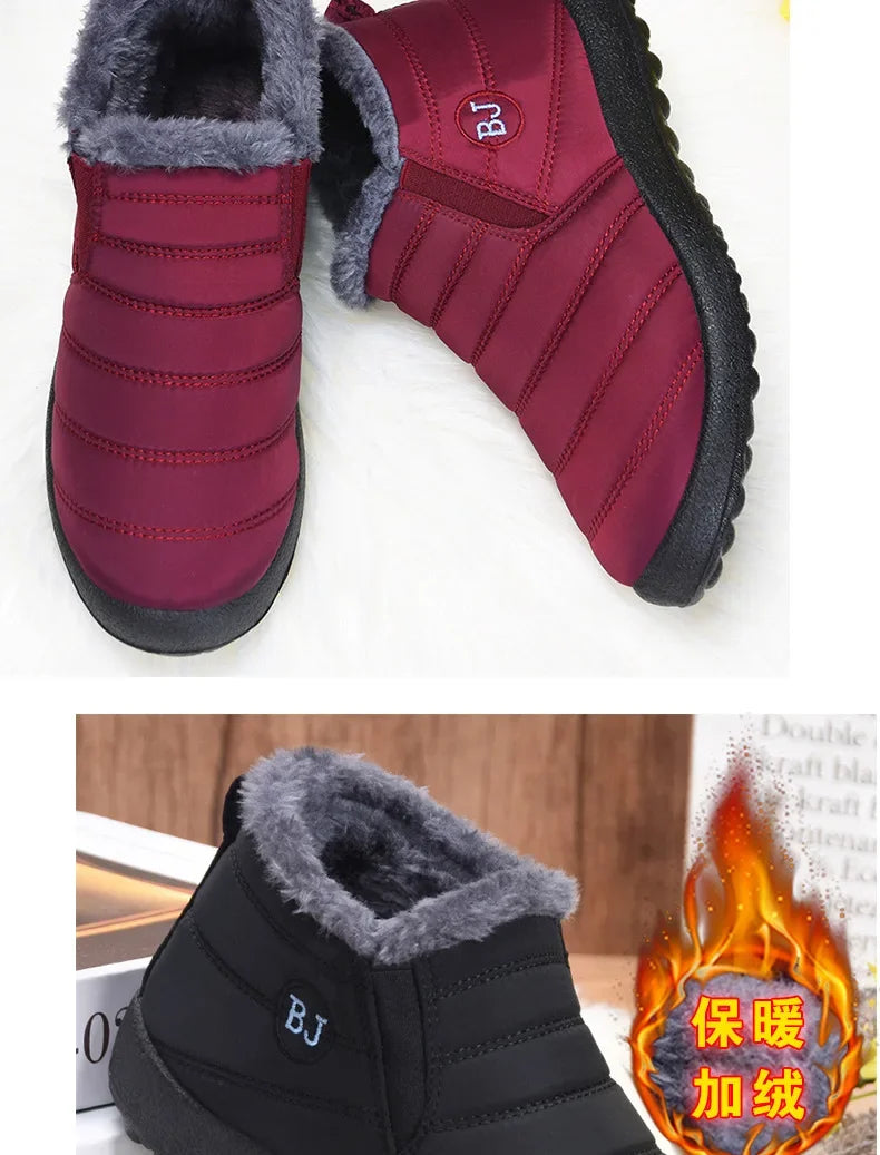 Women Boots Slip On Winter Boots Trend  Winter Shoes For Women Booties Short Waterproof Snow Fur Boots Ankle Bota Feminina 2024