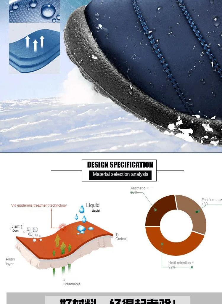 Boots Men Snow Outdoor Mens Shoes Men's Winter Boots Hiking Ankle Boots Waterproof Men Shoes Work Shoes Footwear