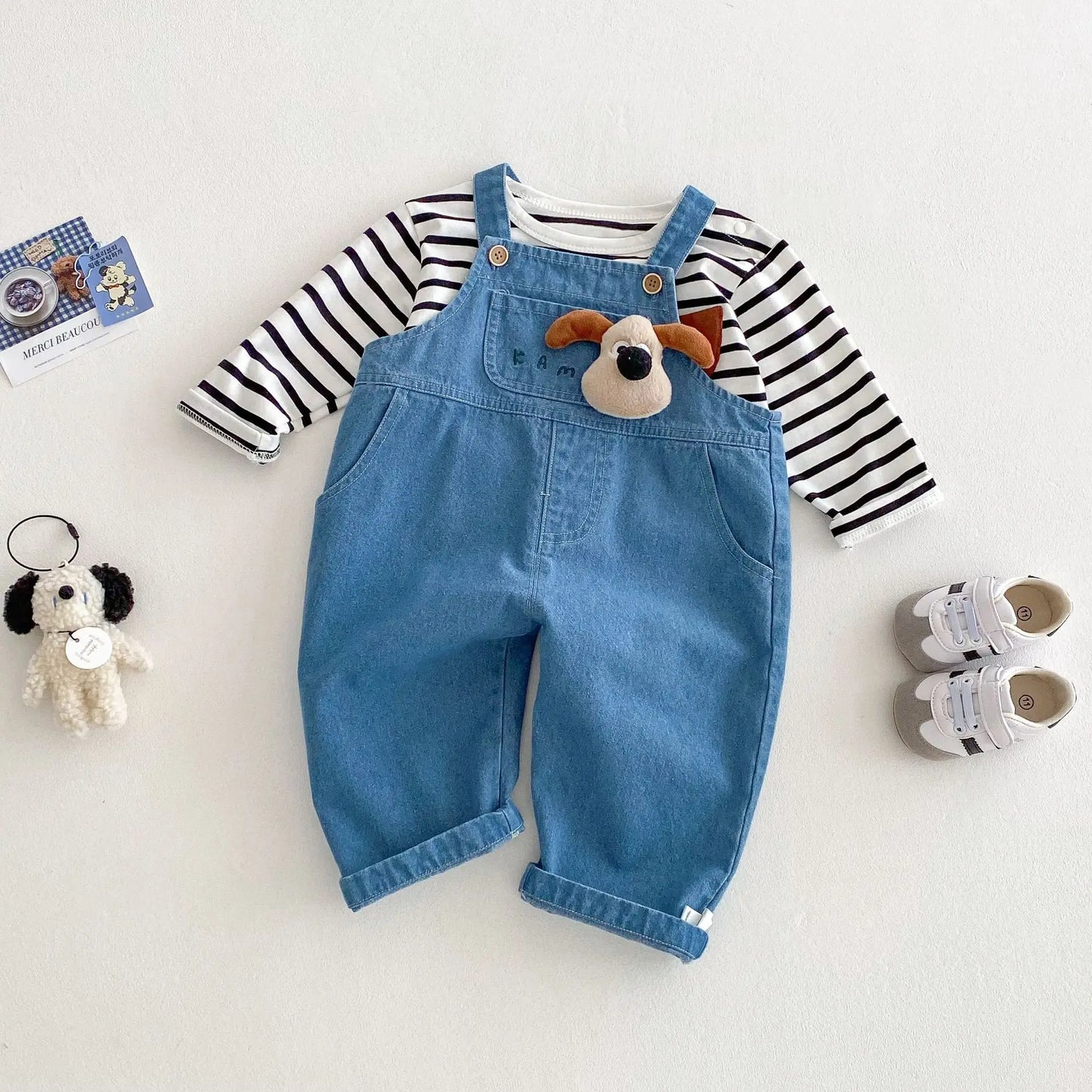 Cartoon Overalls for Boys 0-6 Years - Spring Collection, Soft Denim Jeans - Korean Baby Fashion