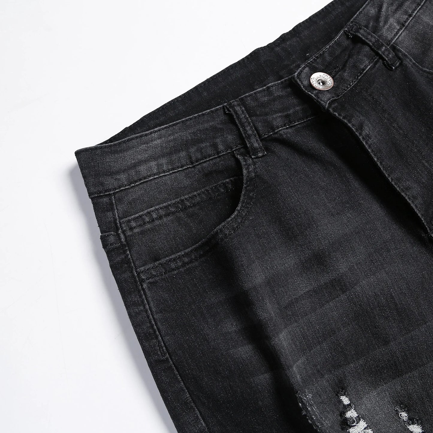 2025 New Fashion Street Style Ripped Skinny Jeans Men Vintage wash Solid Denim Trouser Mens Casual Slim fit pencil denim Pants