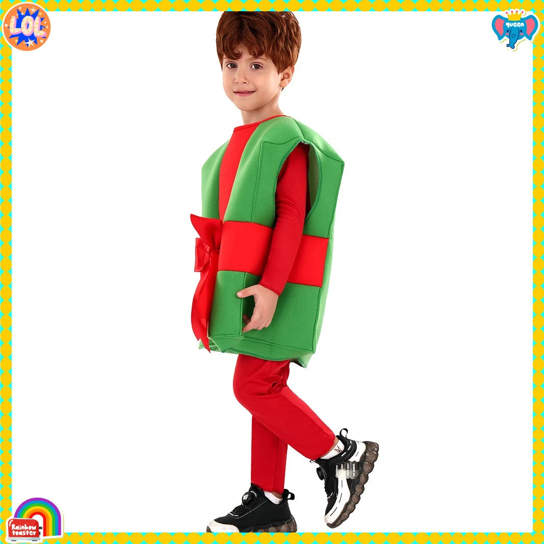 Children's Christmas Performance Costumes: Santa Claus & Gift Box Styles for Holiday Parties & Shows