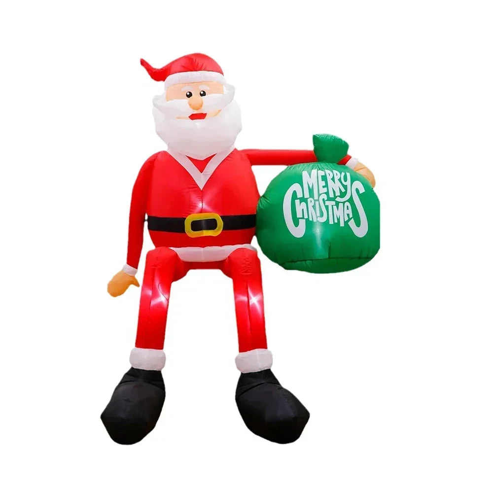 2025 Christmas Inflatables 8FT 245cm Glowing Climbing Santa Claus with LED Outdoor Home Cafe Decoration Party Yard Xmas Decor