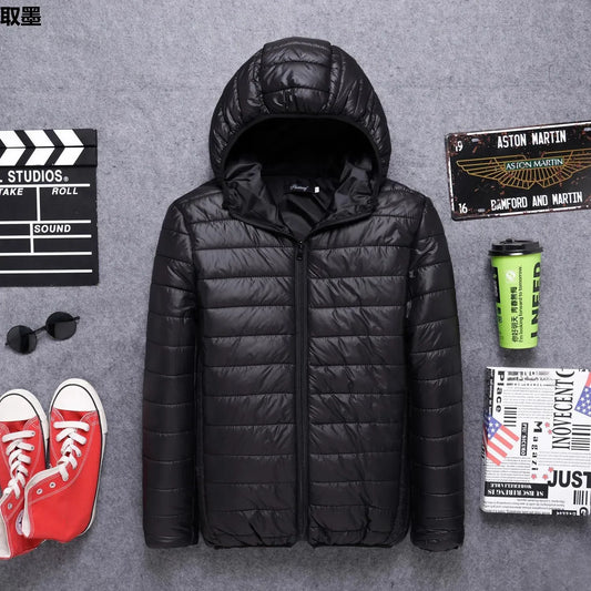 Autumn/Winter Men's Cotton Coat Plus Size Cropped Lightweight Cotton-Padded Workwear Thickened Mid-Youth Padded Jacket Winter Ja