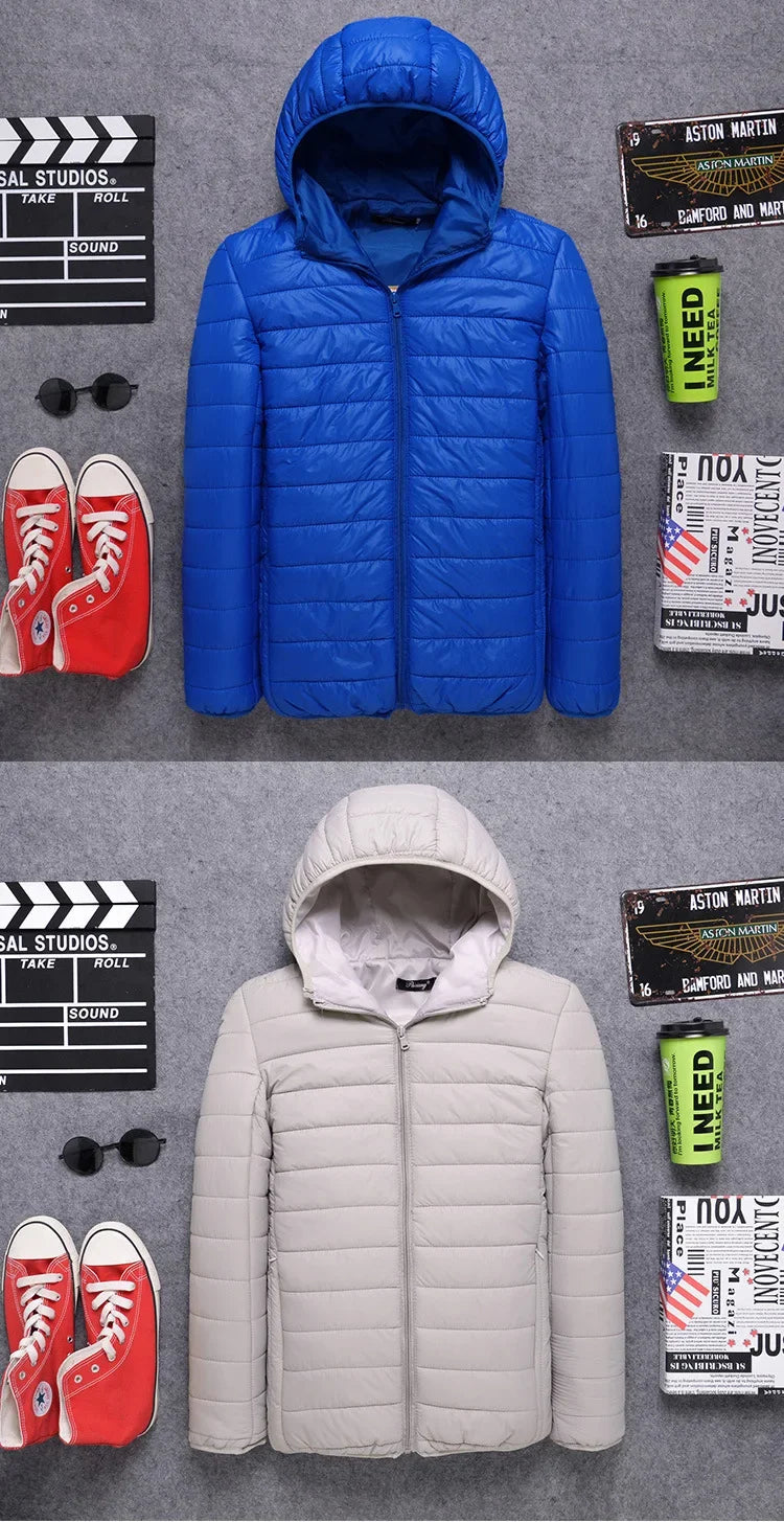 Autumn/Winter Men's Cotton Coat Plus Size Cropped Lightweight Cotton-Padded Workwear Thickened Mid-Youth Padded Jacket Winter Ja